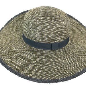 Wide Brim Fedora Style Floppy Gold Panama Hat
